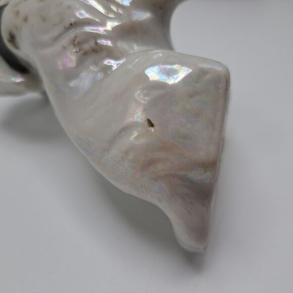 Lusterware Ceramic Dog Figurine Cocker Spaniel White Collectible Vintage - Picture 5 of 16